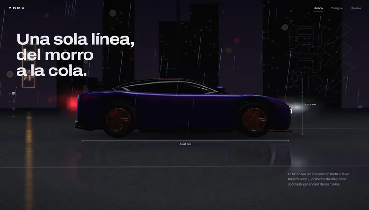Capítulo de la silueta del auto en la calle mojada